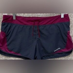 Patagonia Women's Athletic Shorts in Dark Blue and Maroon